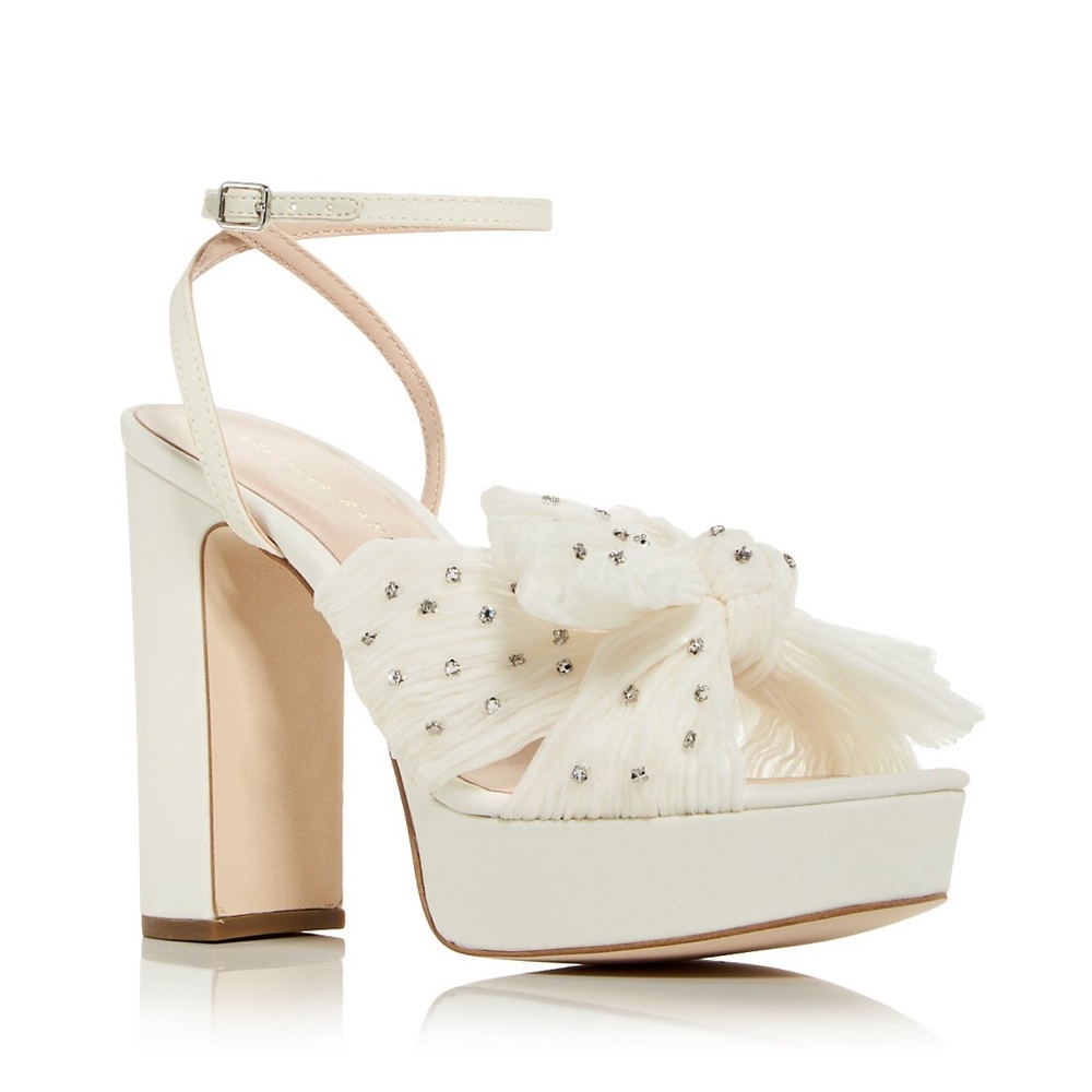 LOEFFLER RANDALL Natalia Pleated Platform Block Heel Sandals